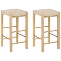 BARHOCKERN 2er-Set Braun Embrun - Hellbraun/Beige, Holz (35/66/35cm) - Beliani
