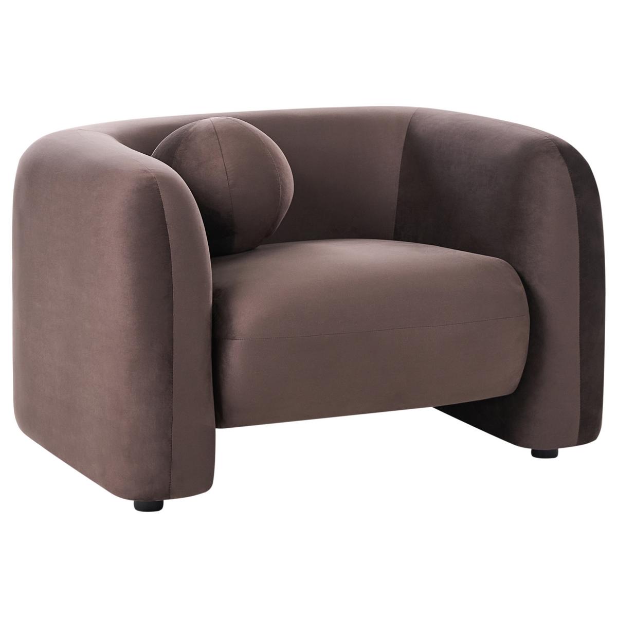 SOFA-SET 4-Sitzer Samtstoff Dunkelbraun Leiren - Braun, Textil (224/68/87cm) - Beliani