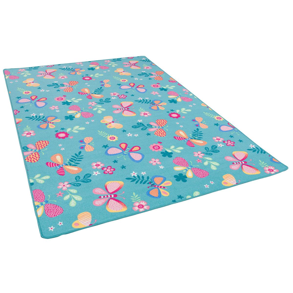 KINDER SPIEL TEPPICH SCHMETTERLING - Türkis, Textil (140/200cm) - Snapstyle