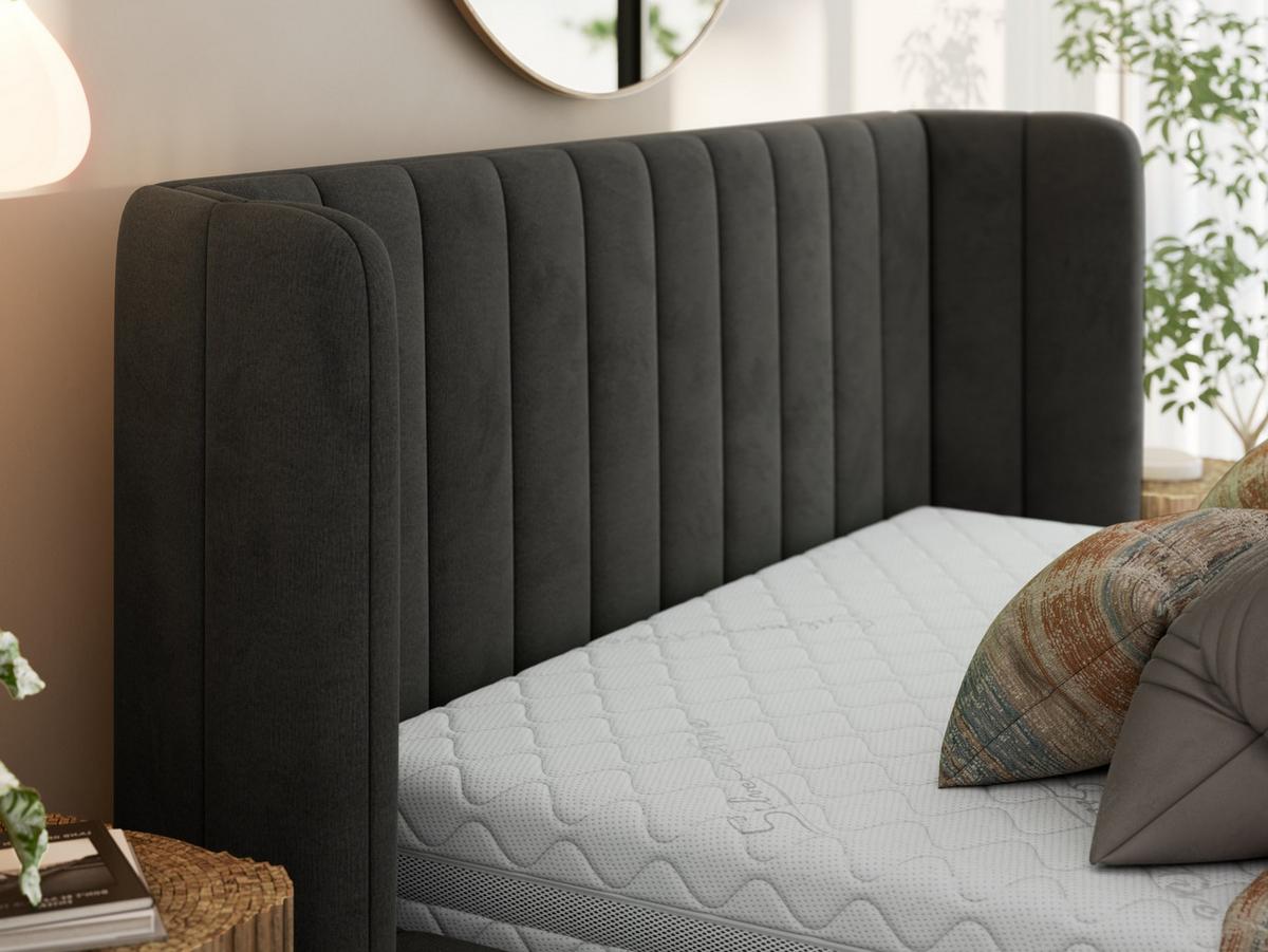 POLSTERBETT GOLETTA CLASSIC 140/200 - Dunkelgrau Velvet - Multipocket-Matratze - Dunkelgrau, Textil (140/200cm) - MKS