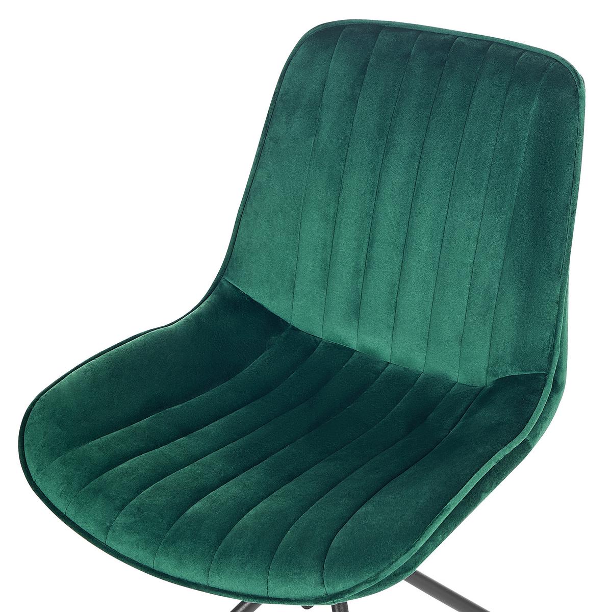 ESSZIMMERSTUHL 2er-Set Samtstoff Grün Navasota - Grün, Textil/Metall (47/83/62cm) - Beliani