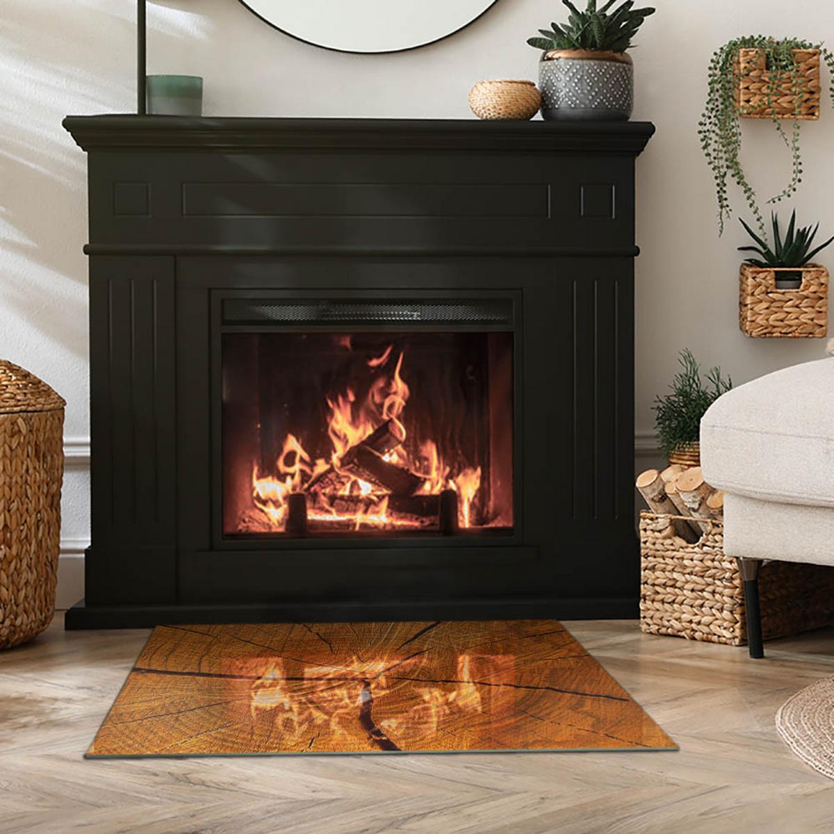 GLASPLATTE für Kamin 80x60 cm - Orange, Glas (80/60/0.4cm) - TULUP
