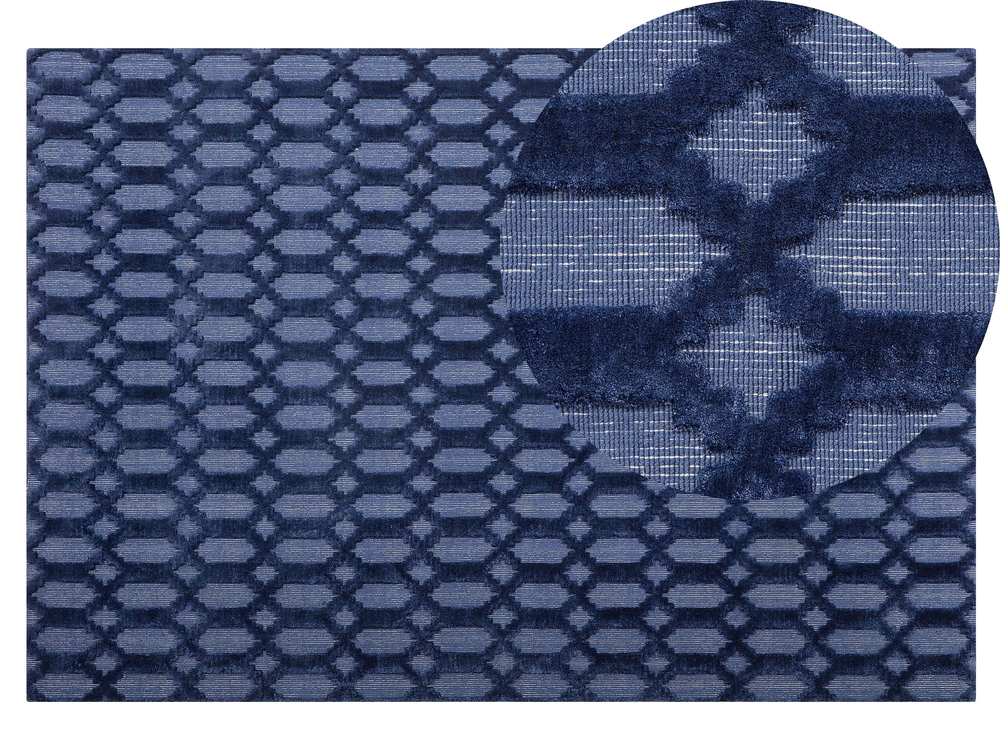 KURZFLOR-TEPPICH Cizre 200/140 cm - Blau, Naturmaterialien (140/200cm) - Beliani