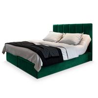 BOXBETT BARINO 180x200 cm mit Matratze und Topper - Grün - Grün, Holz (180/200cm) - MASSENO