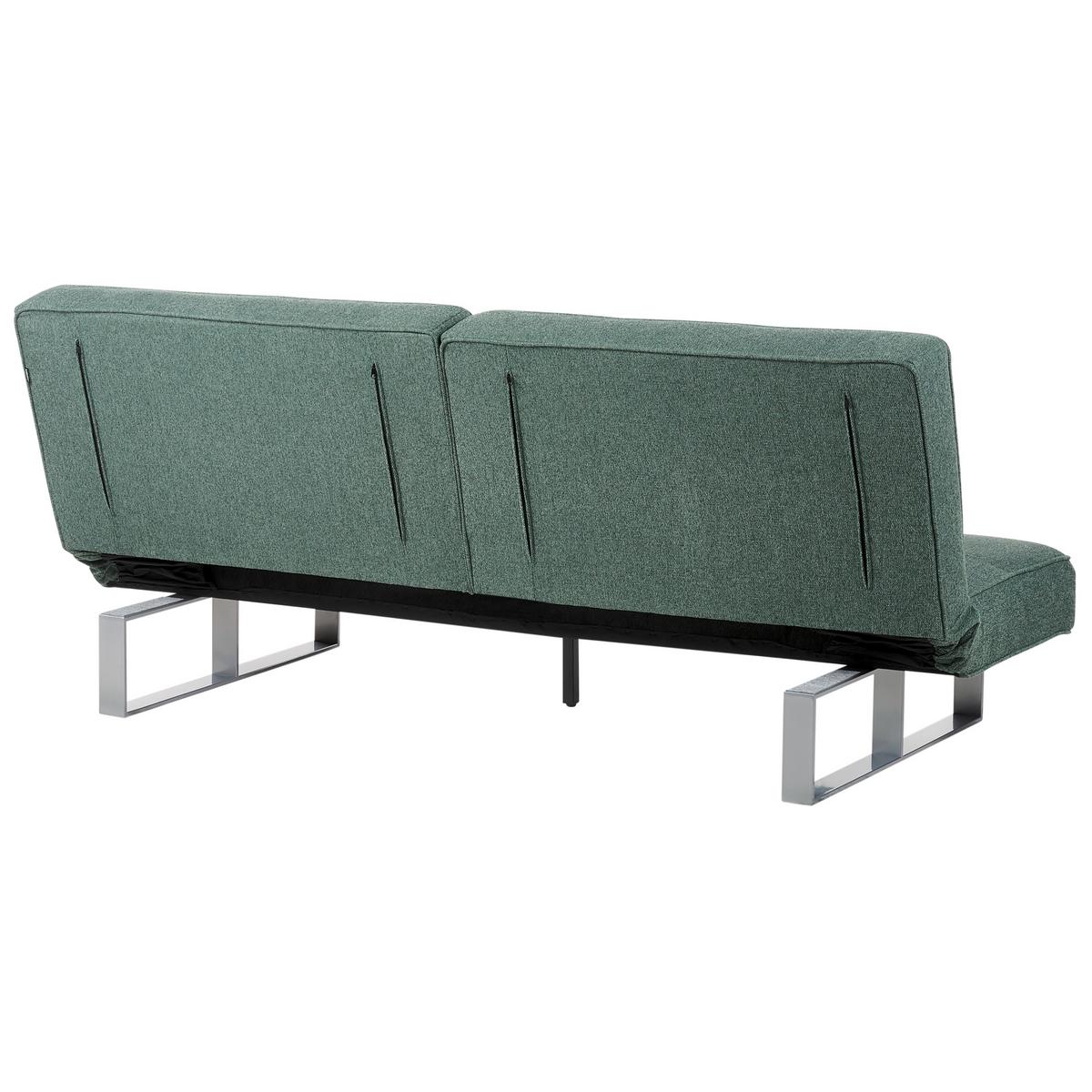 3-SITZER-SCHLAFSOFA grün Dublin - Silberfarben/Grün, Textil (190/38/88cm) - Beliani