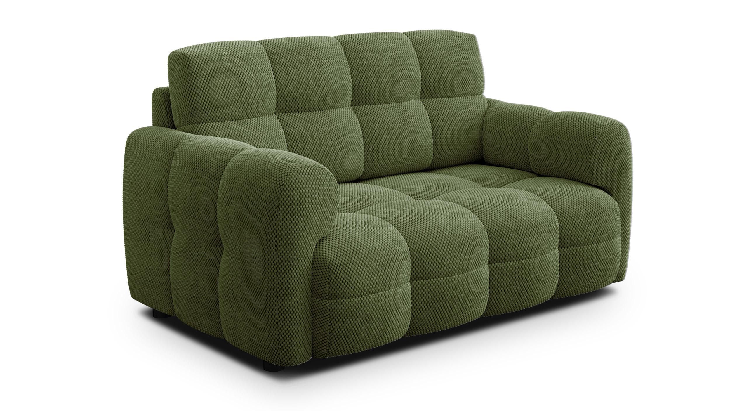 SOFA MELLOW 2-Sitzer, olive - Schwarz/Grün, Holz/Textil (153/87/98cm) - Wozimo