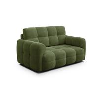 SOFA MELLOW 2-Sitzer, olive - Schwarz/Grün, Holz/Textil (153/87/98cm) - Wozimo