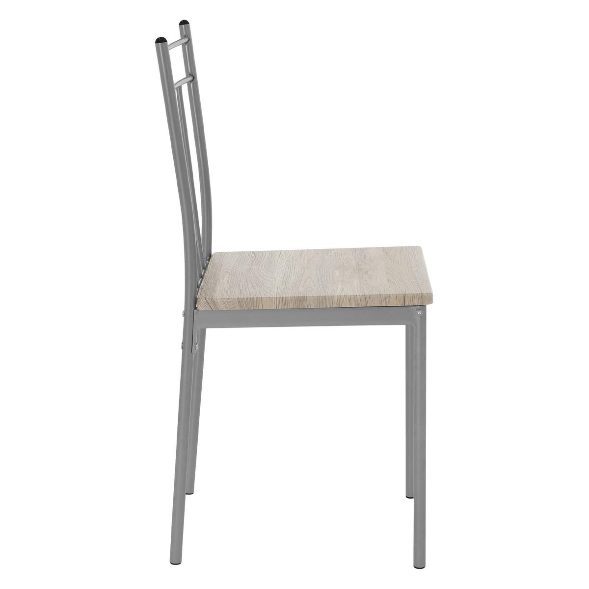 ESSTISCH SET 5-teilig Eiche hell - Beige/Grau, Holzwerkstoff/Metall (70/82.5/110cm) - ML-DESIGN