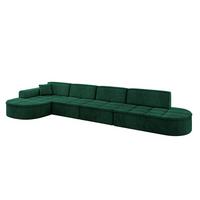 ECKSOFA Ottomane Links TARO-L3 - 413x171x79,5 cm Dunkelgrün - Grün, Holzwerkstoff/Textil (413/171cm) - ALTDECOR
