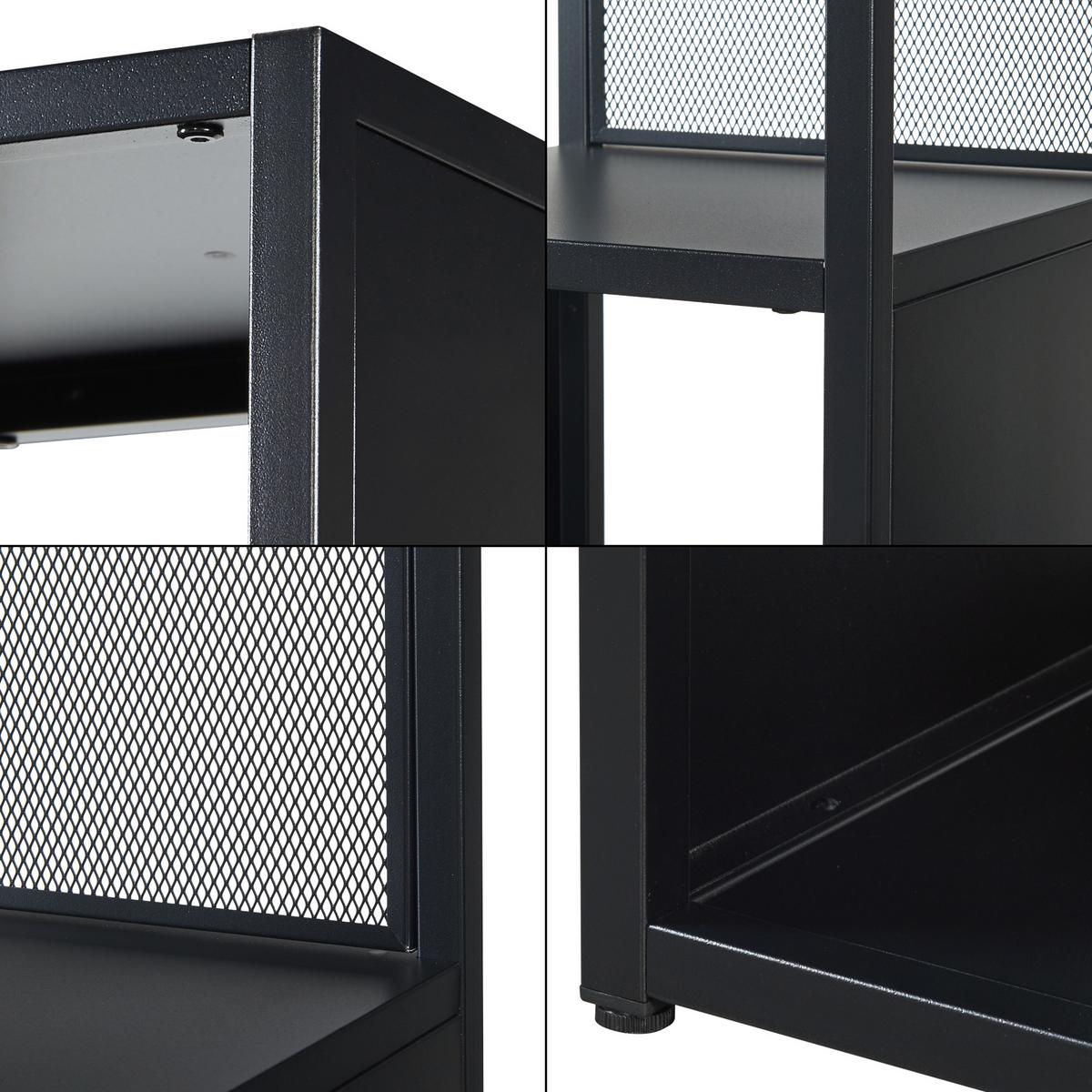 STANDREGAL Finspång - Schwarz, Metall (38/185/38cm) - [en.casa]