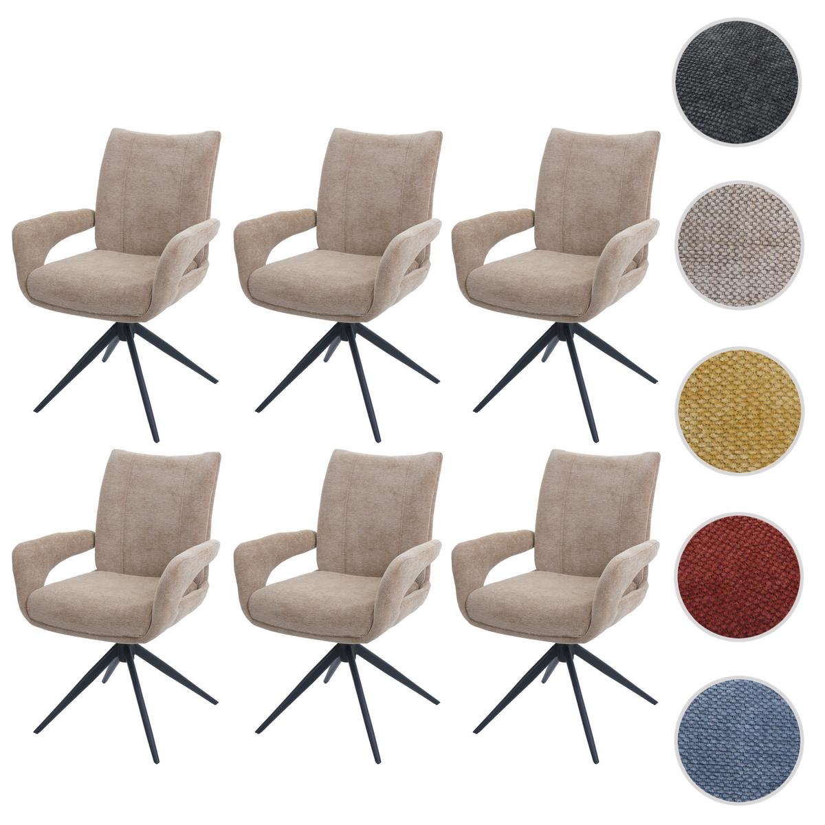 ESSZIMMERSTUHL Braun 6er-Set - Hellbraun/Braun, Textil (60/90/60cm) - MCW