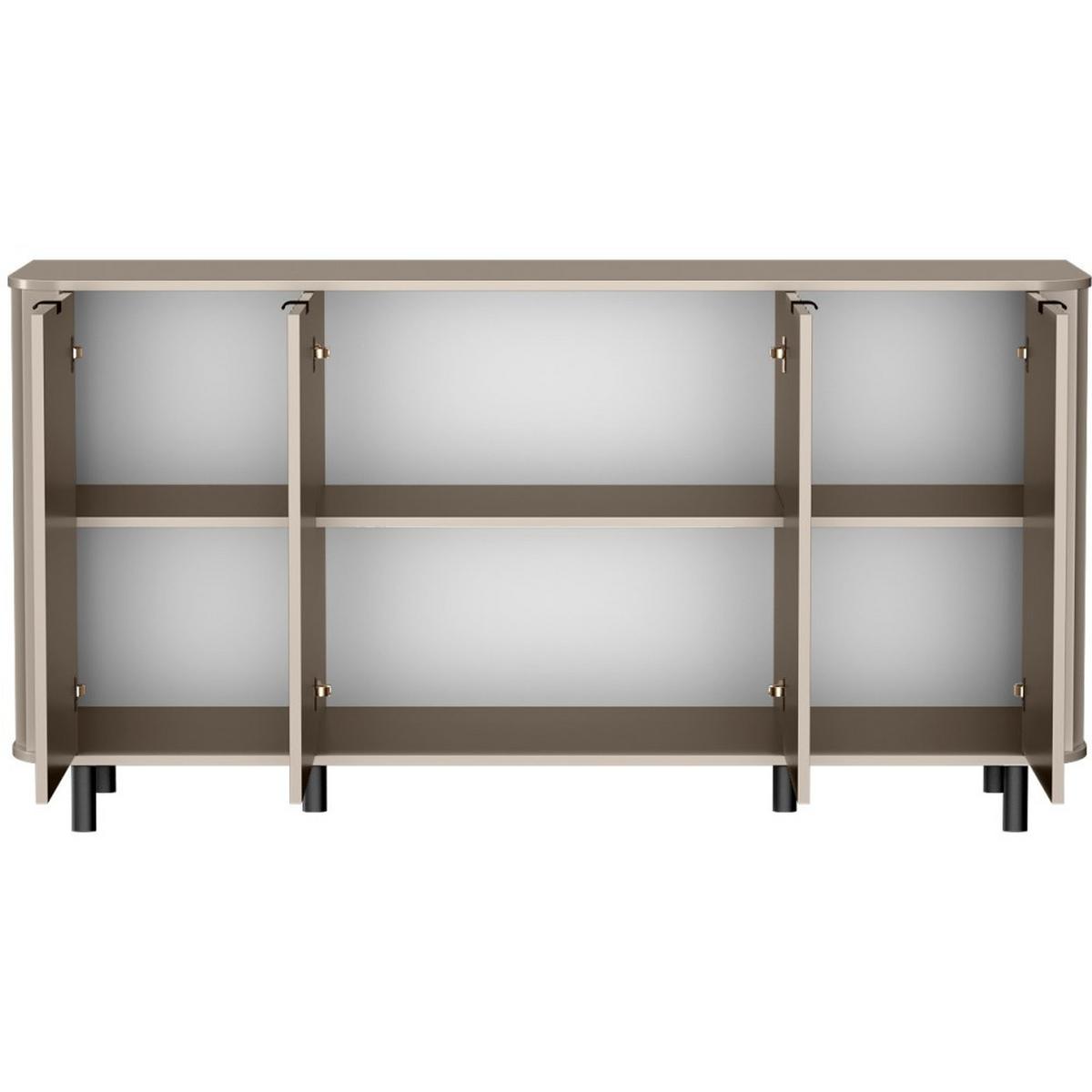 KOMMODE Nevada mit vier Türen 177 cm Taupe - Taupe/Schwarz, Holzwerkstoff/Metall (177/91/41cm) - Beautysofa