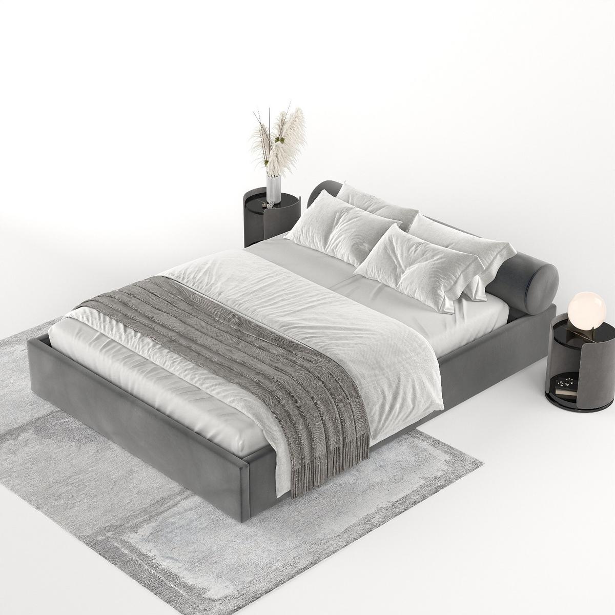 POLSTERBETT Solvo mit Stauraum 180/200 cm Anthrazit im Paros Stoff - Anthrazit/Schwarz, Holz/Holzwerkstoff (180/200cm) - AltaBeds