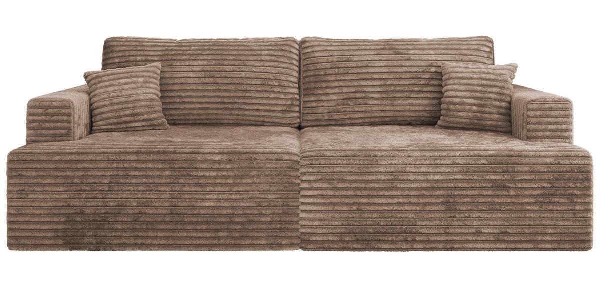 4-SITZER SOFA VIRELLA Braun Cord - Schwarz/Braun, Textil (240/88/115cm) - MKS