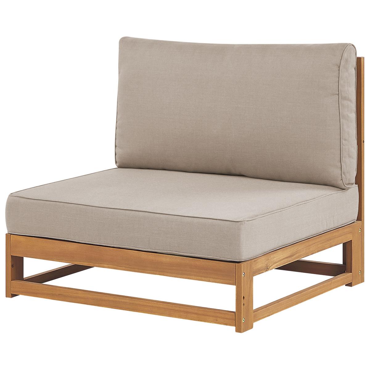 LOUNGE SET 4-Sitzer zertifiziertes Holz heller holzfarbton modular Auflagen taupe Timor - Taupe, Holz - Beliani