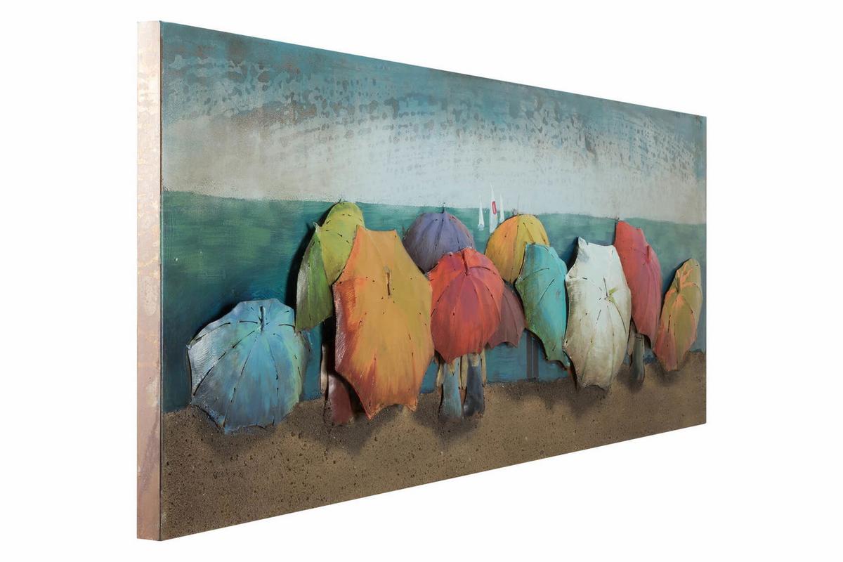 METALLBILD Bunt 144/44 cm - Multicolor, Metall (6/44cm) - KUNSTLOFT