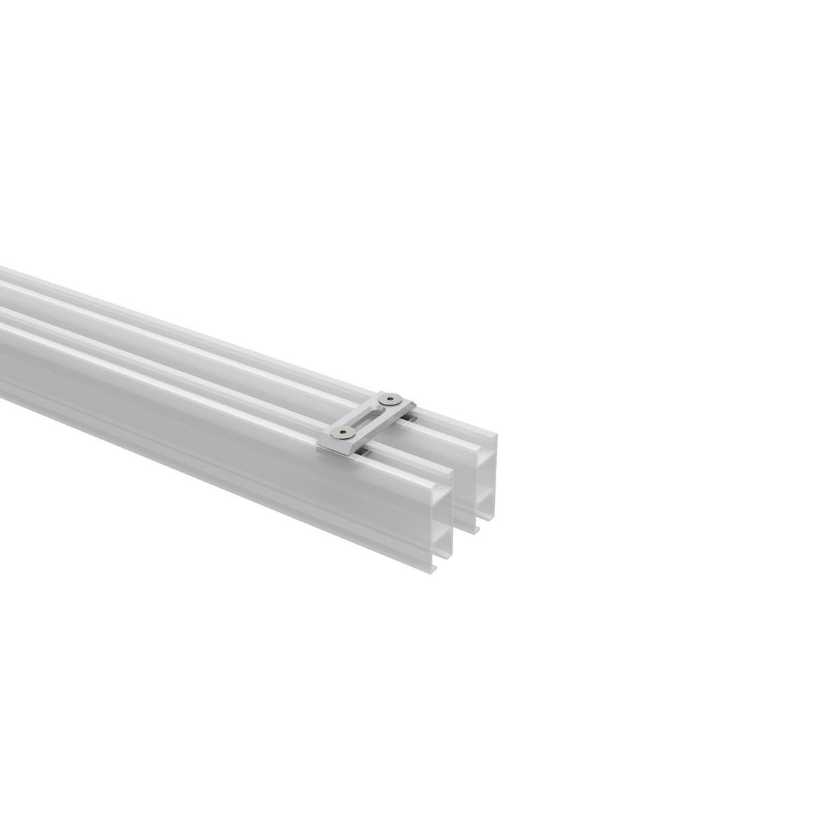 DECKENTRÄGER FÜR GARDINENSTANGEN INNENLAUF 14x35 mm, Smartline (Universal) 1-/2-läufig Langloch, Verzinkt, Packung 2 Stück - Silberfarben, Metall (4/0.5/1.2cm) - INTERDECO