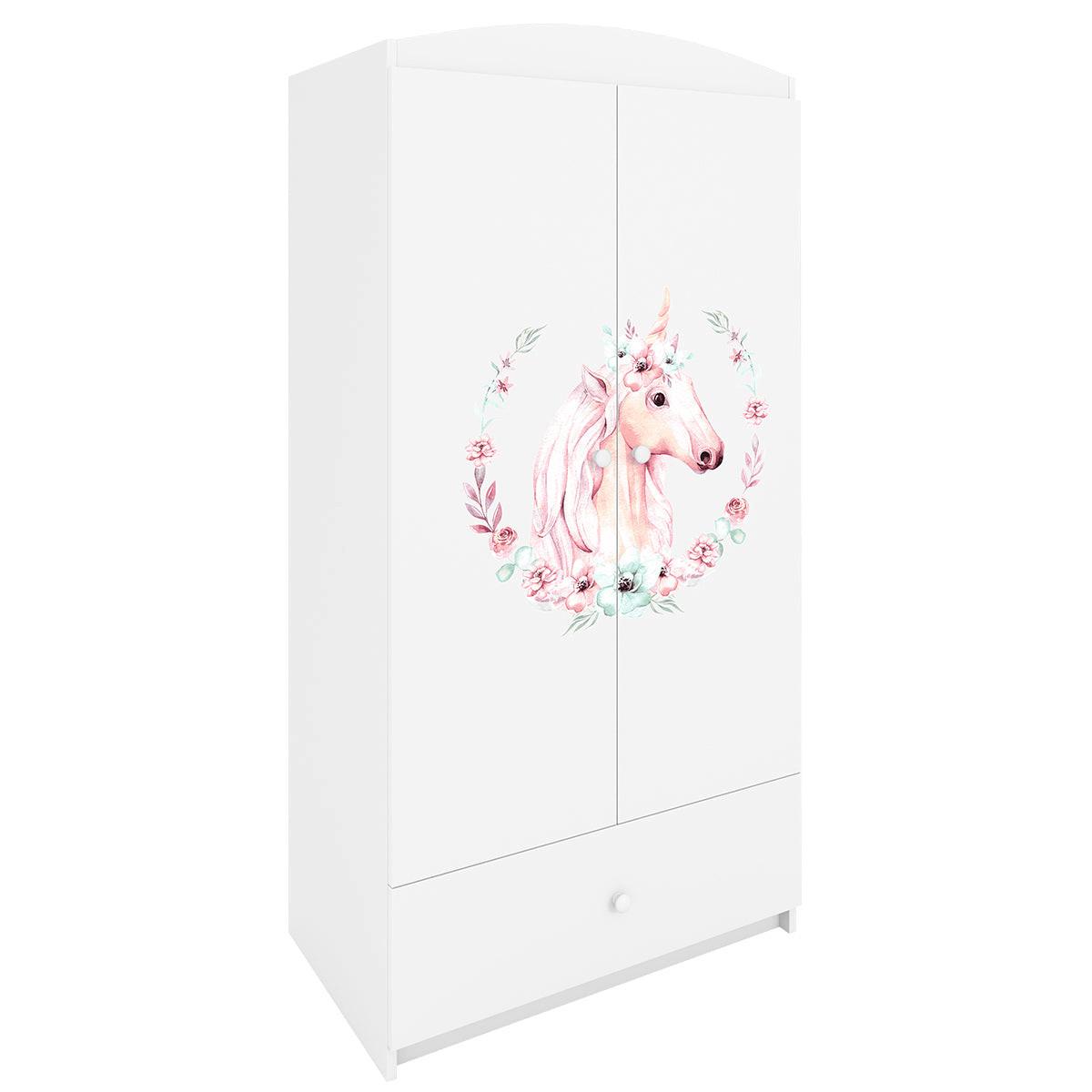 SCHRANK 2 Türen Weiß - Hellrosa/Weiß, Holzwerkstoff (90/187/57cm) - Petits-meubles
