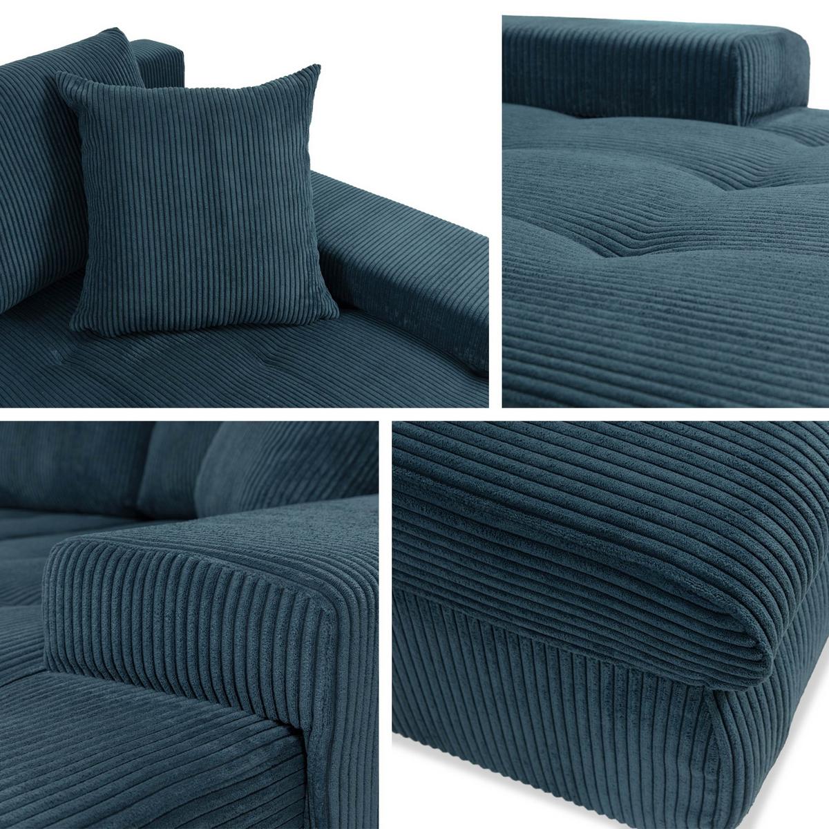 ECKSOFA Orkan Mini Cord - Bronzefarben, Holz/Textil (265/185cm) - MIRJAN24