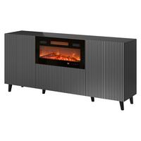 KOMMODE Vamos Grey 180 mit Kamin - Anthrazit/Schwarz, Holzwerkstoff/Kunststoff (181/83/42cm) - MIRJAN24