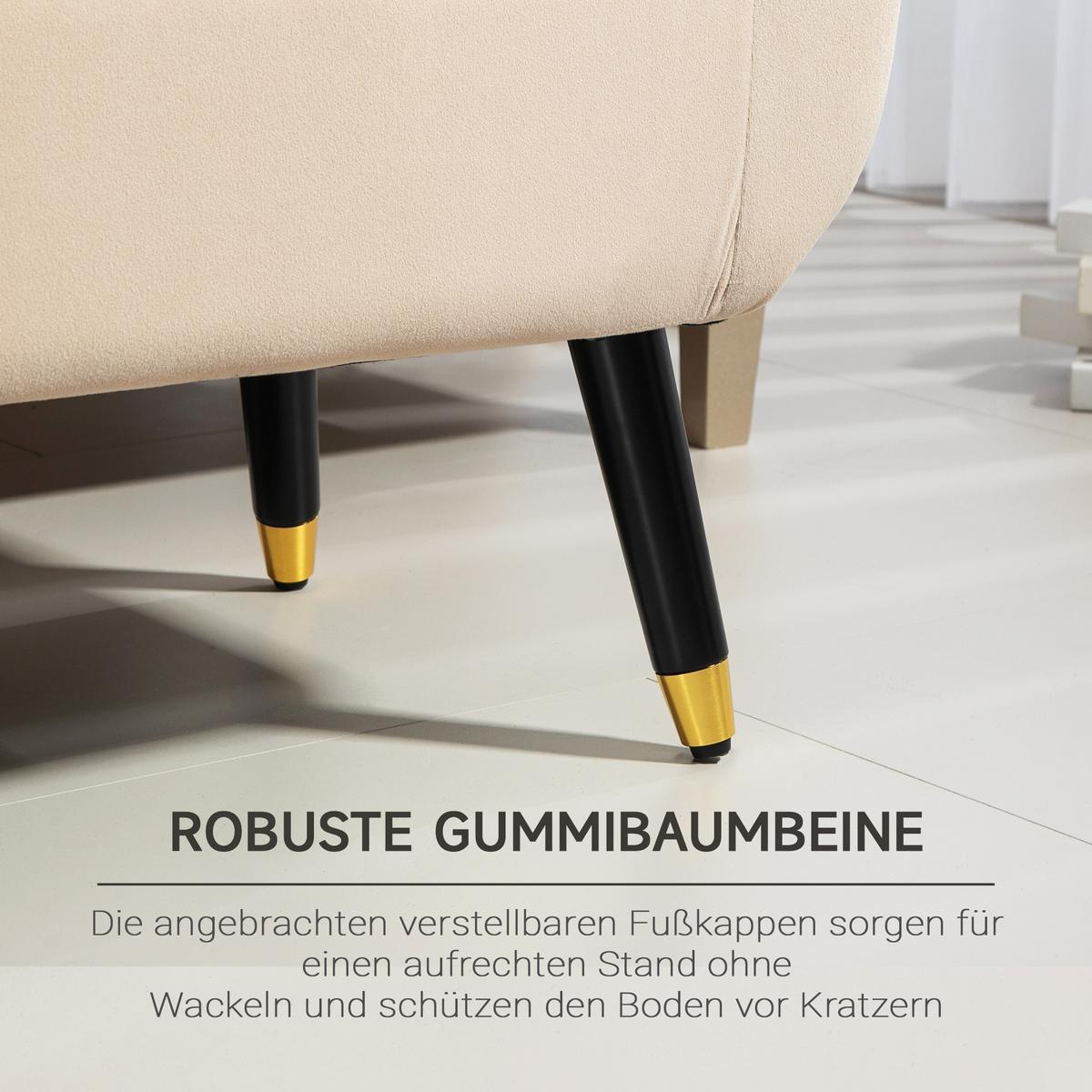 LUXUS Sitzbank Polsterbank mit Stauraum Beige 107 x 42 x 65 cm - Beige, Kunststoff (42/65/107cm) - HOMCOM