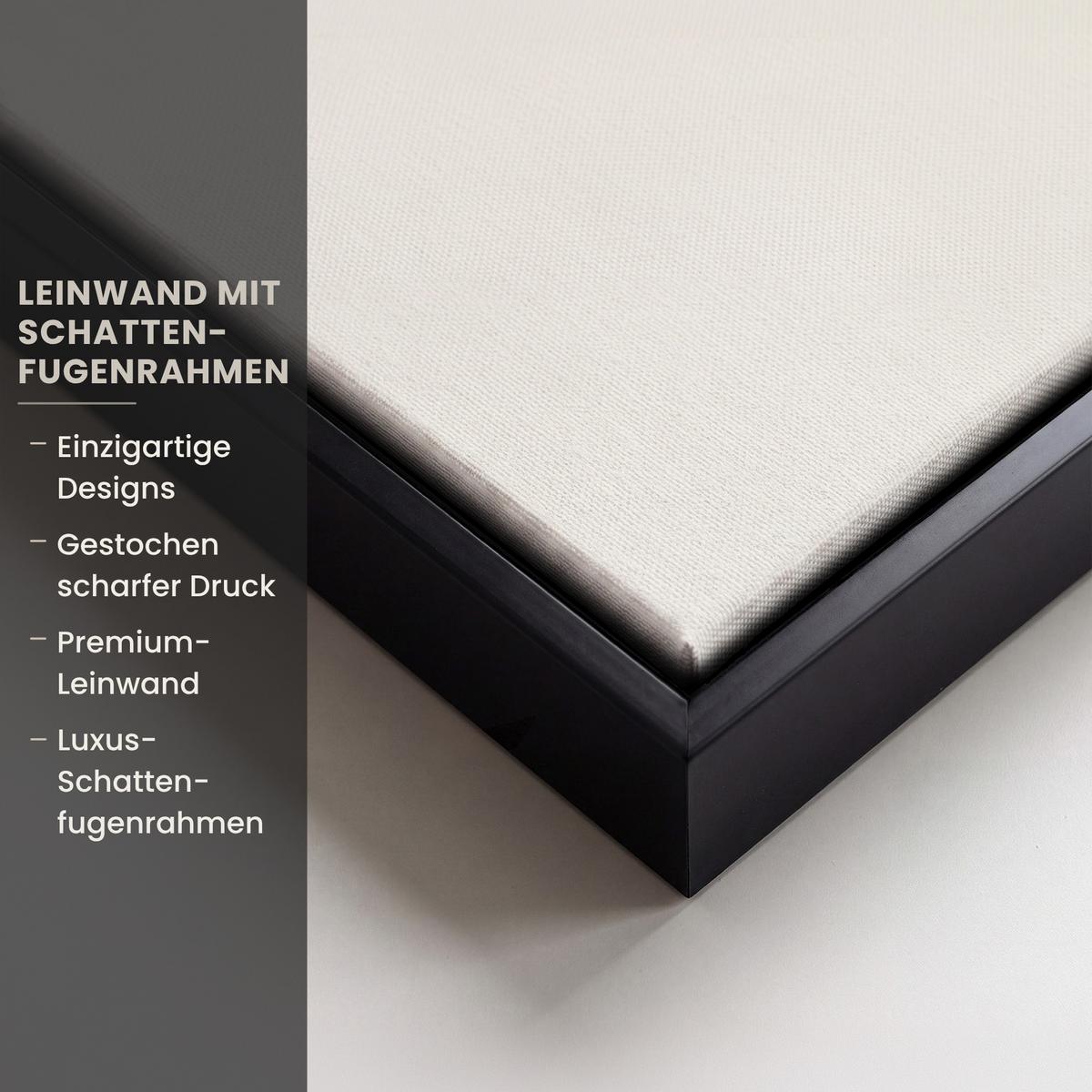 LEINWAND Bilder mit Rahmen - Japandi - Grün - Abstrakt - Modern - 90x60 - Salbeigrün, Textil (90/60cm) - MuchoWow