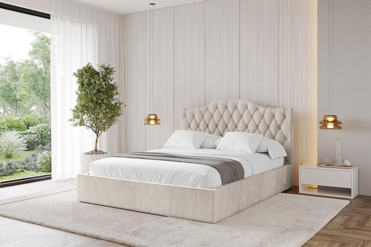 POLSTERBETT mit Bettkasten und Lattenrost, Boxbett ohne Matratze - FALIO 120x200 Beige - Beige, Holzwerkstoff/Textil (120/200cm) - ALTDECOR