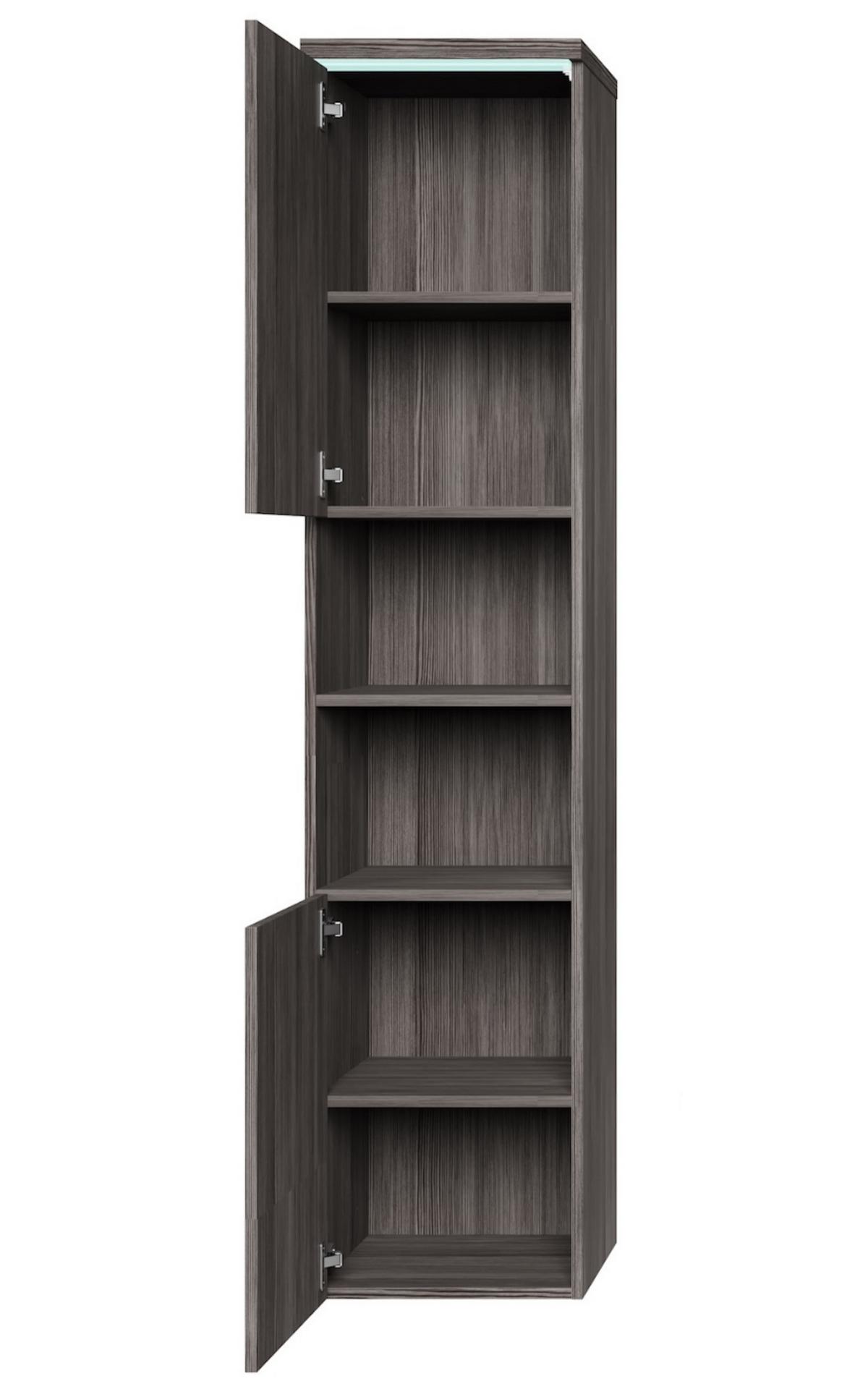 BADEZIMMERSCHRANK Paso mit 2 Türen Grau Eiche - 35 x 35 x 160 cm - Eichefarben/Grau, Holz (35/160/35cm) - Badplaats