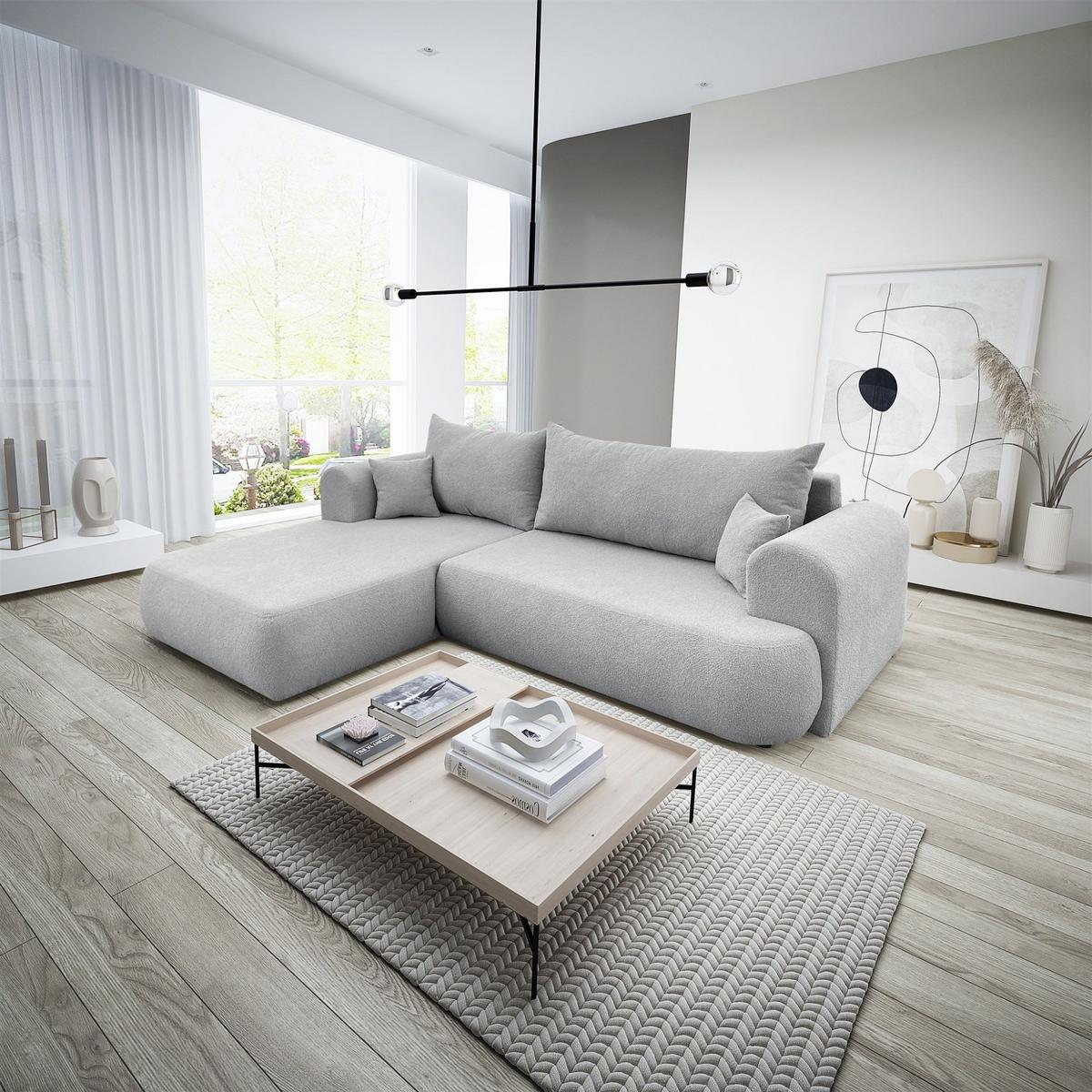 ECKSOFA Anike In Now Or Never - Grau, Holzwerkstoff/Textil (260/173cm) - Fun Möbel