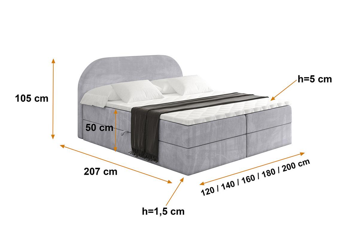 BOXBETT mit Matratze H3 und Lattenrost - NOX - 120x200 - Grau Monolith - Grau, Holzwerkstoff/Kunststoff (120/200cm) - ALTDECOR