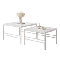 COUCHTISCH Weiße Glanz Weiße Rahme - Weiß Hochglanz/Weiß, Holzwerkstoff (70/70/46cm) - Idohome