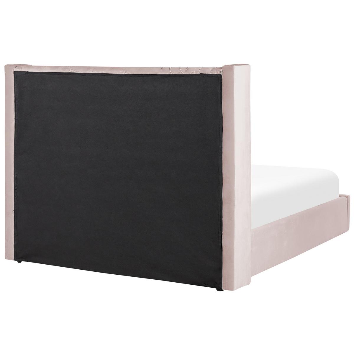 POLSTERBETT 140/200cm Pastellrosa Lubbon - Pink, Textil (140/200cm) - Beliani