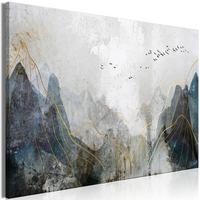 KUNSTDRUCK Grau 60/40 cm - Goldfarben/Grau, Textil (60/40cm) - KUNSTLOFT