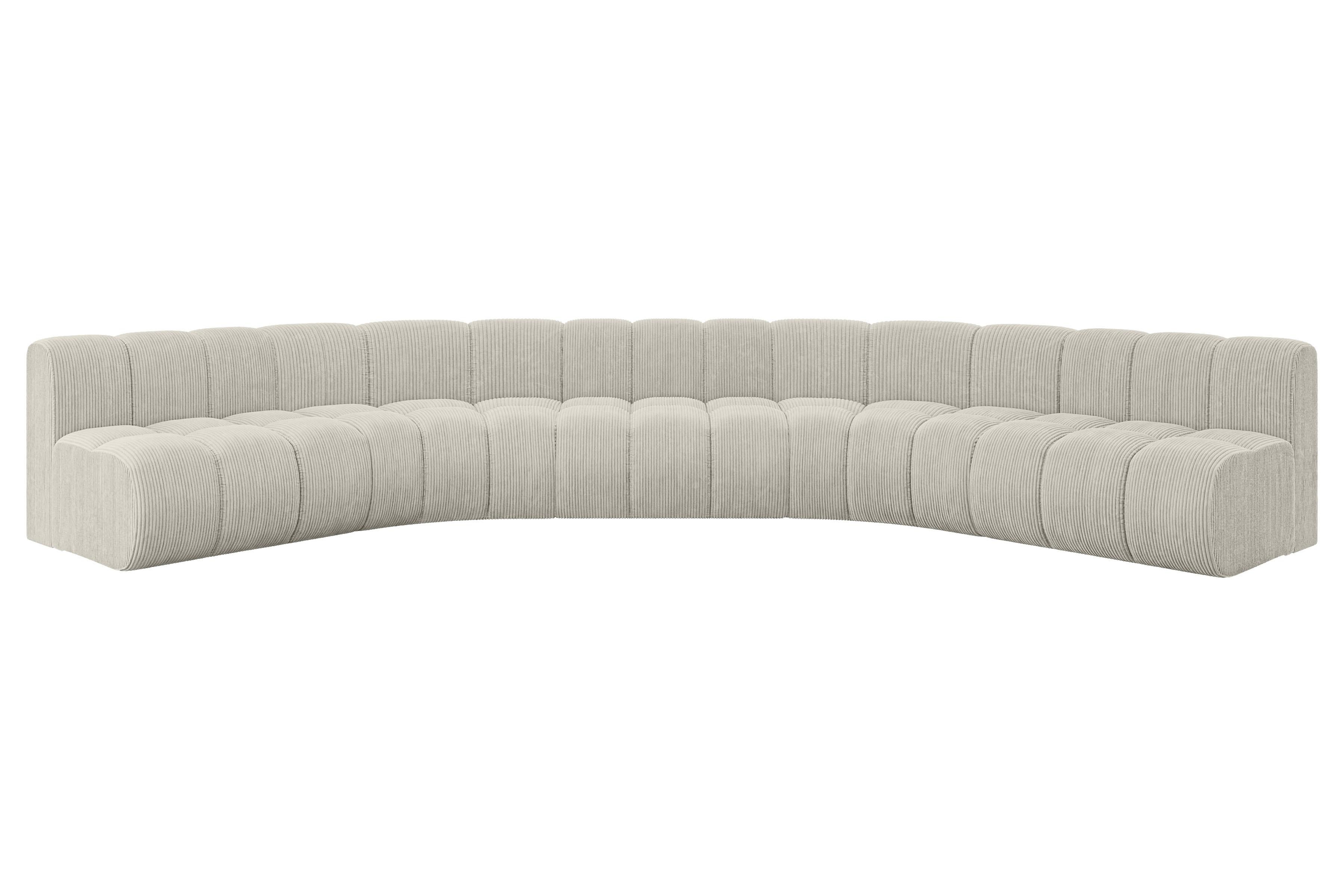 WOHNLANDSCHAFT modulares Sofa Montra-U1 - 490x174x70 cm Creme - Hellgrau/Creme, Holzwerkstoff/Textil (490/70/174cm) - ALTDECOR