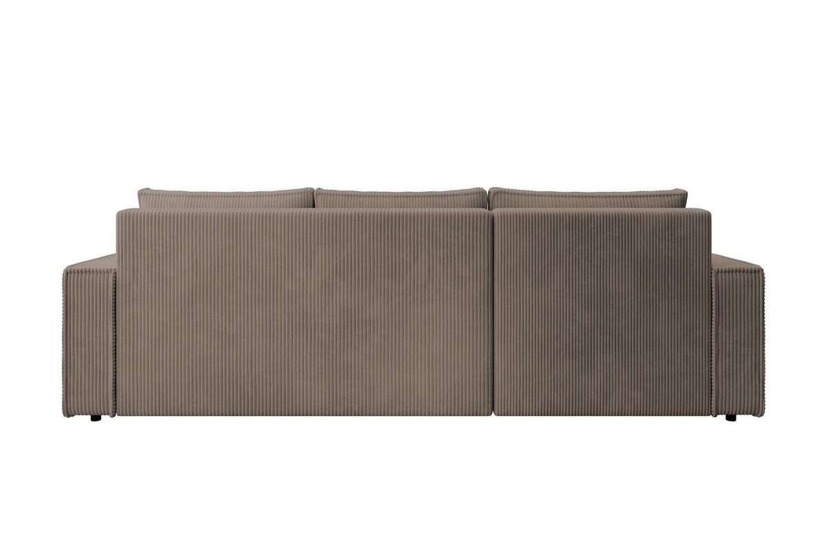 ECKSOFA CUDDY L, Eckcouch in L-Form mit Schlaffunktion und Bettkasten, Farbe: Braun, Cordstoff, Ottomane Links - Braun, Textil (240/140cm) - Storez24