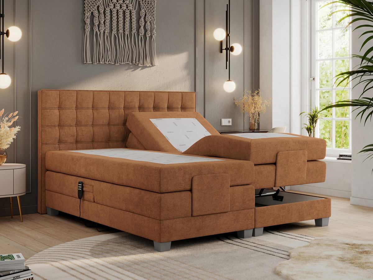 BOXBETT ELEKTRO 140/200 Orange Struktur - H4 - Orange, Holz/Textil (140/200cm) - MKS