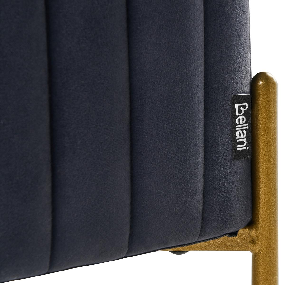 POLSTERBANK Samtstoff Schwarz Utah - Schwarz, Textil (91/43/47cm) - Beliani