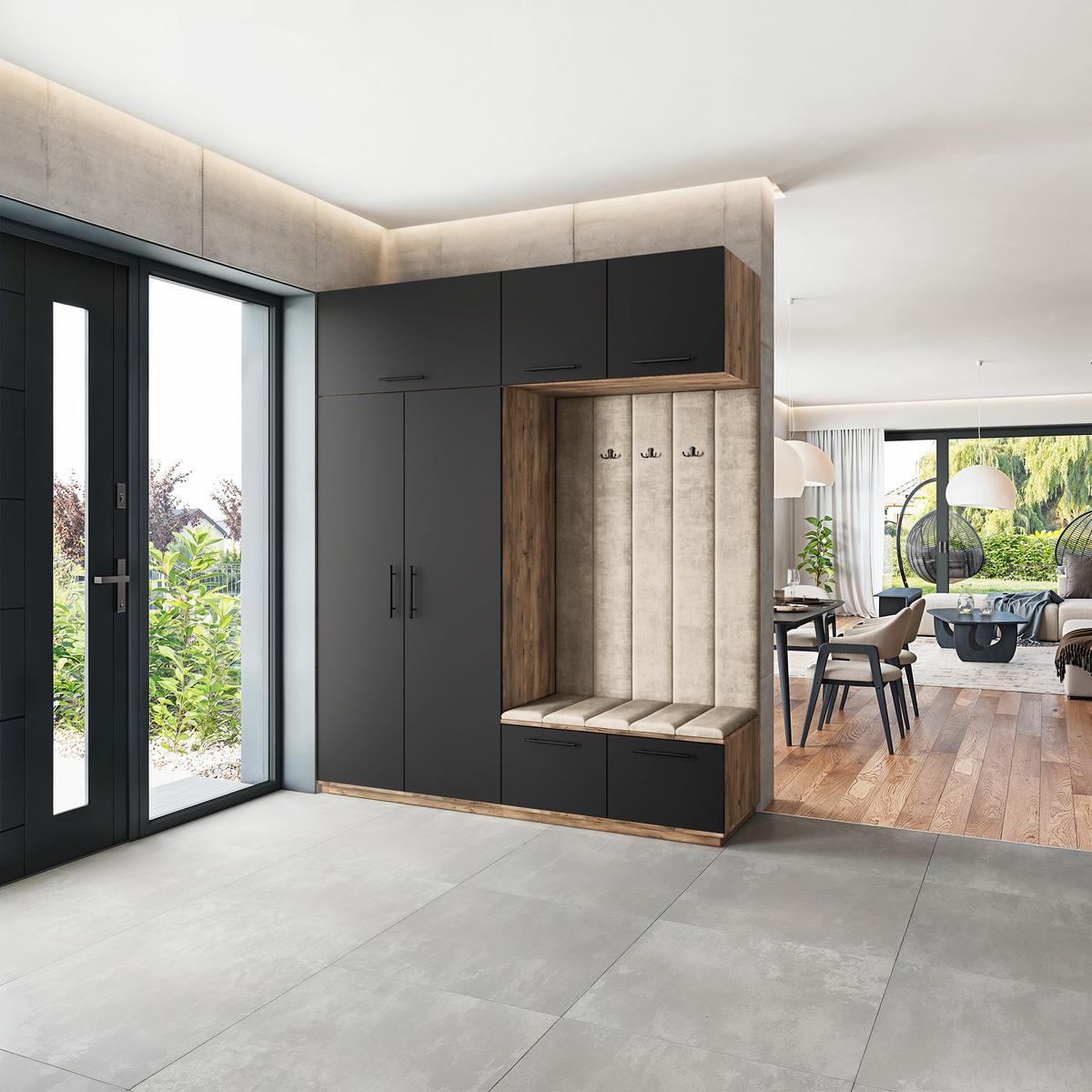 GARDEROBENSCHRANK REMA 200/240/60 cm Modern Eichefarben - Eichefarben/Beige, Holzwerkstoff (200/240/60cm) - MASSENO