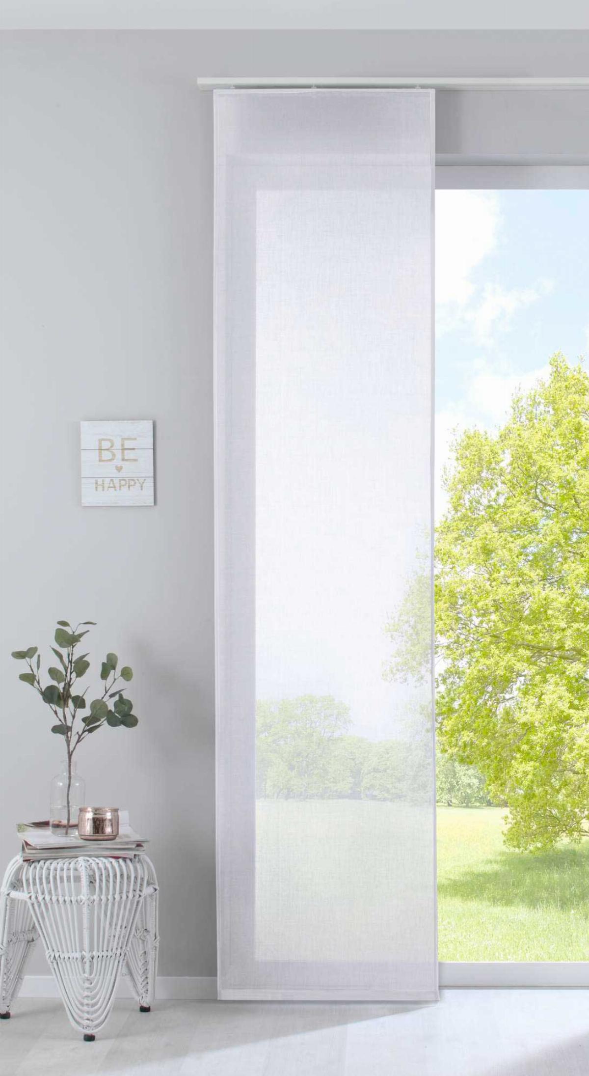SCHIEBEVORHANG »Nizza« HxB 245x60 cm Weiß - Weiß, Textil (60/245cm) - Gardinenbox