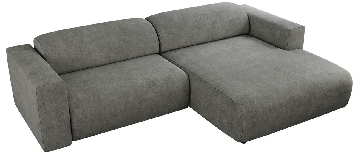 OFERTA WYCOFANA ECKSOFA PASADENA Grau Struktur Rechts Seite - Schwarz/Grau, Kunststoff/Textil (288/180cm) - MKS