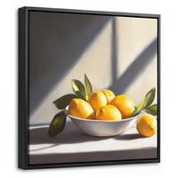 LEINWAND Bilder mit Rahmen - Zitronen - Stilleben - Gelb - 20x20 - Gelb, Textil (20/20cm) - MuchoWow