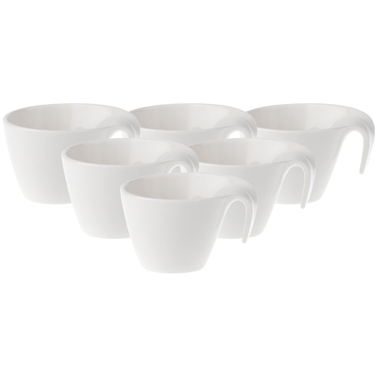 KAFFEETASSEN Flow weiß 200 ml 6er Set - Weiß, Keramik (0.2L) - Villeroy & Boch
