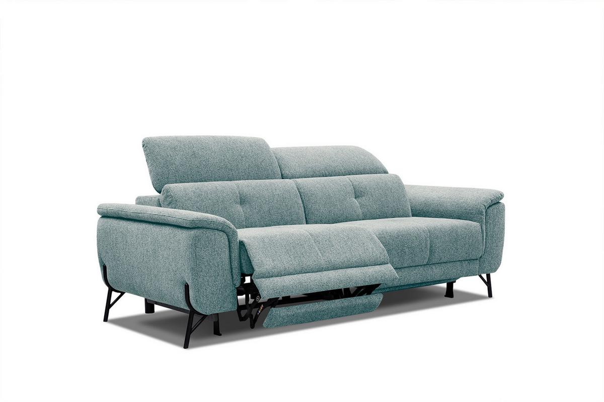 SOFA AVENA 3-Sitzer mit 2 Relaxfunktionen, mintgrün - Mintgrün, Holzwerkstoff/Textil (204/80/108cm) - Wozimo