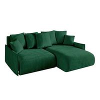 ECKSOFA Ottomane rechts ONESK-L-v1 216x177x72 Grün Velours - Grün, Holzwerkstoff/Kunststoff (177/216cm) - ALTDECOR