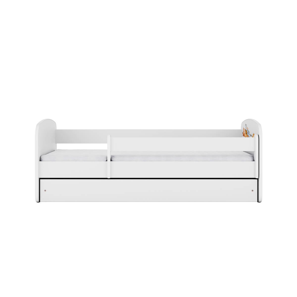 KINDERBETT Tiere mit Schublade 140/70 80/61/144 - Weiß, Holzwerkstoff (70/140cm) - RAUMHIRSCH FURNITURE