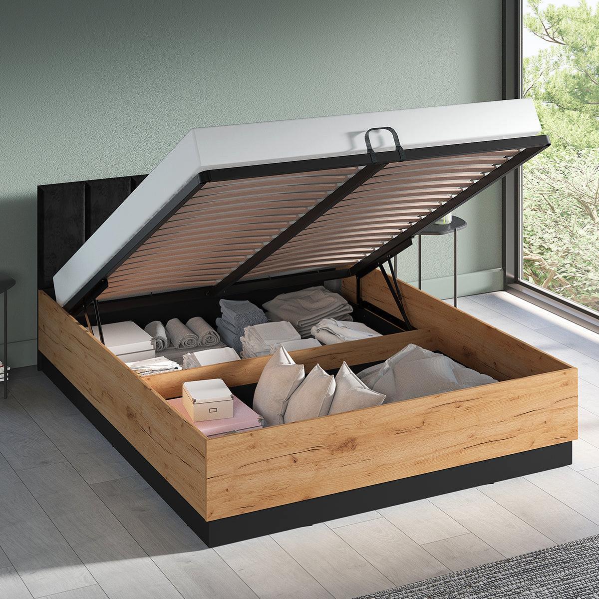 BOXBETT 160/200 Solal Holz - Braun, Holzwerkstoff (160/200cm) - Petits-meubles