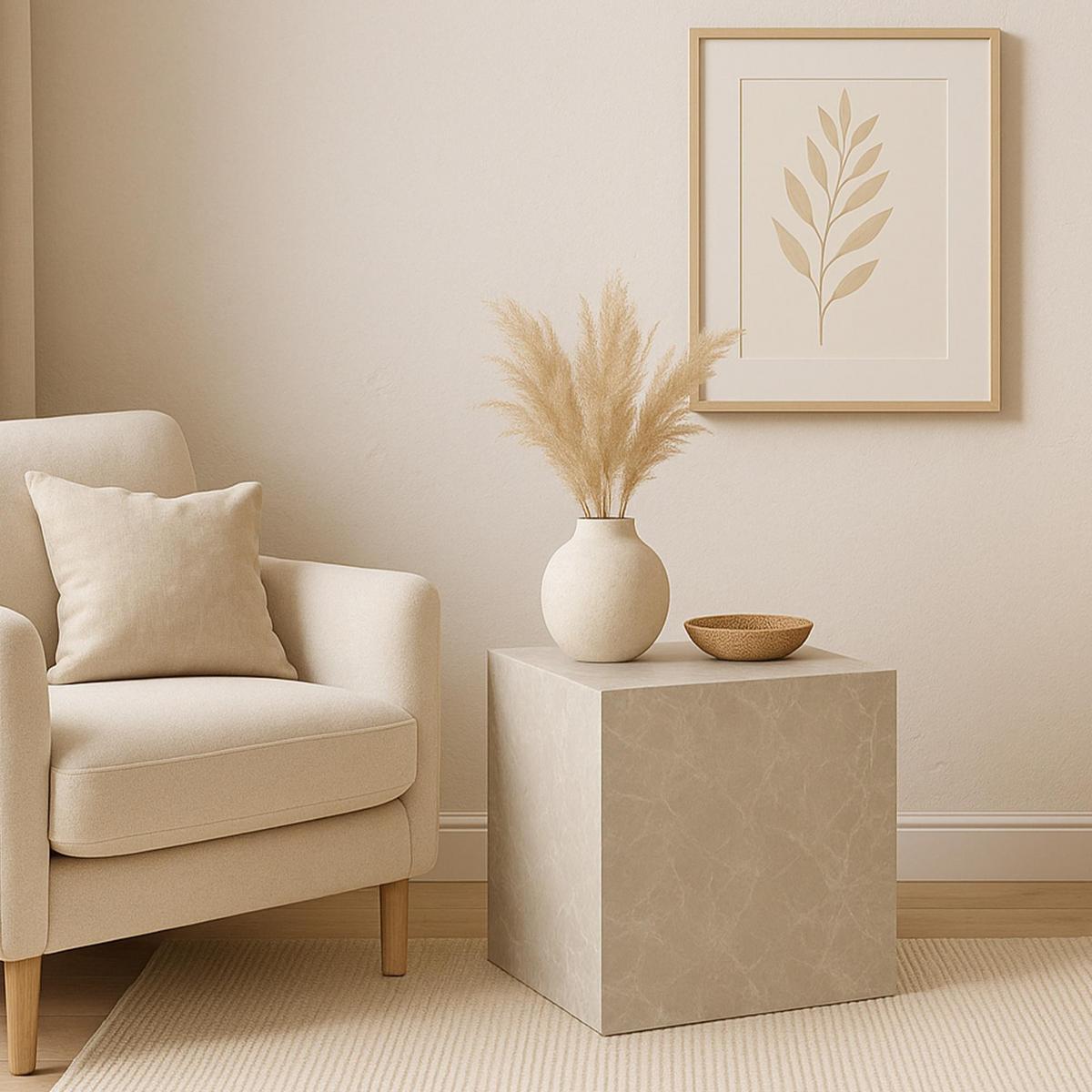 BEISTELLTISCH Ellelu - Taupe, Holzwerkstoff (40/40/45cm) - [en.casa]