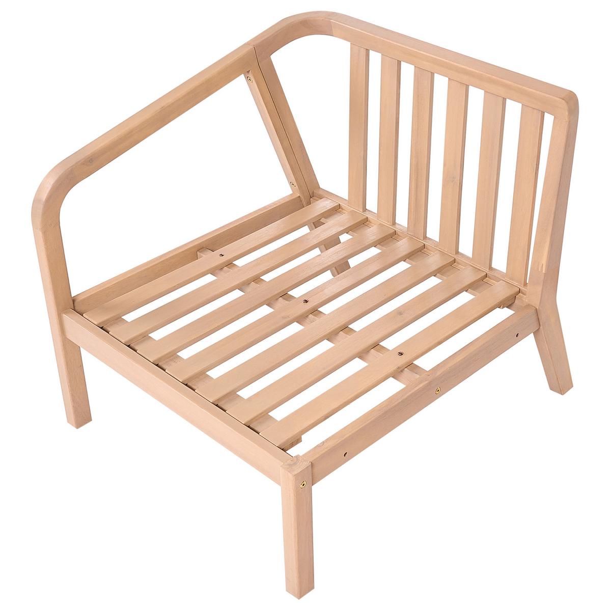 1-SITZER Garten-Eckmodul rechtsseitig Akazienholz Hellbraun Rivello - Hellbraun/Beige, Holz (68/84/80cm) - Beliani