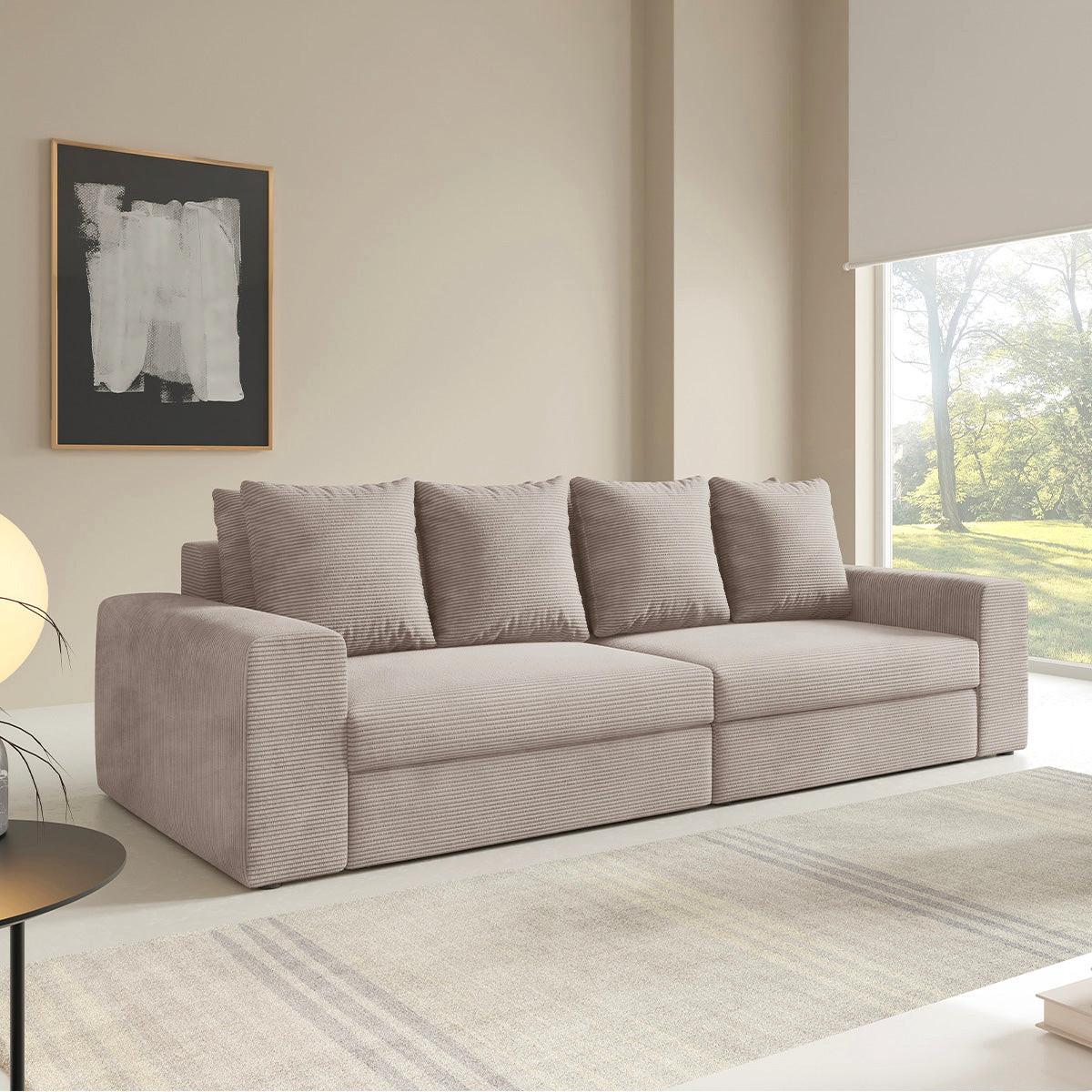 SOFA Paola 3 Sitzplätze Taupe - Taupe, Holz (272/86/120cm) - Petits-meubles