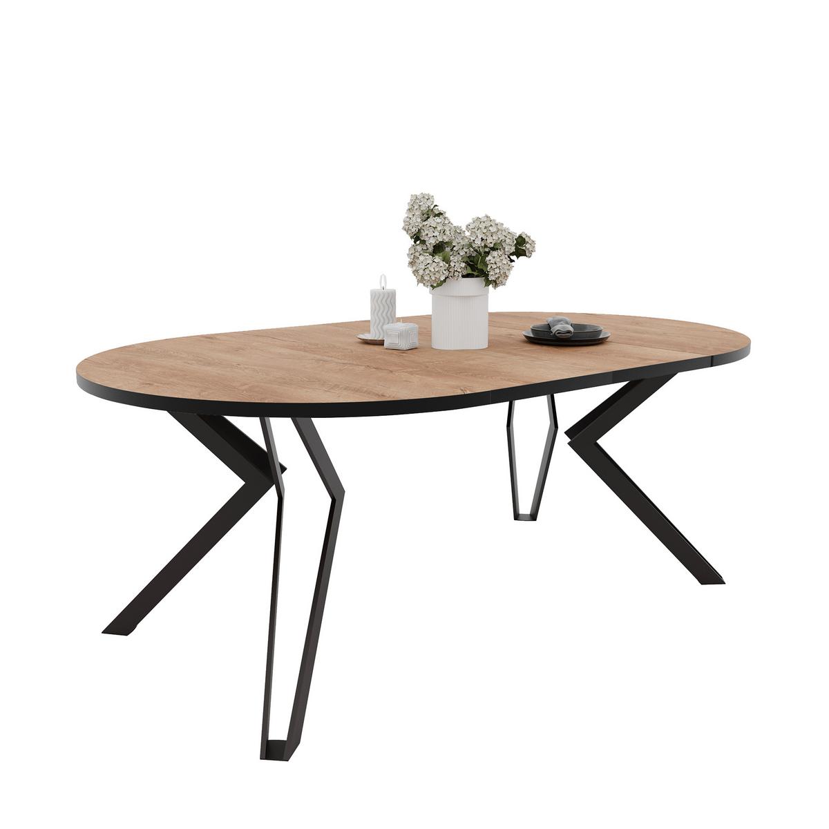 ESSTISCH ausziehbar aus MDF, Braun - Dunkelbraun/Schwarz, Holzwerkstoff (120/120/76cm) - Idohome